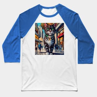 watercolor cat in the shopping mall Baseball T-Shirt